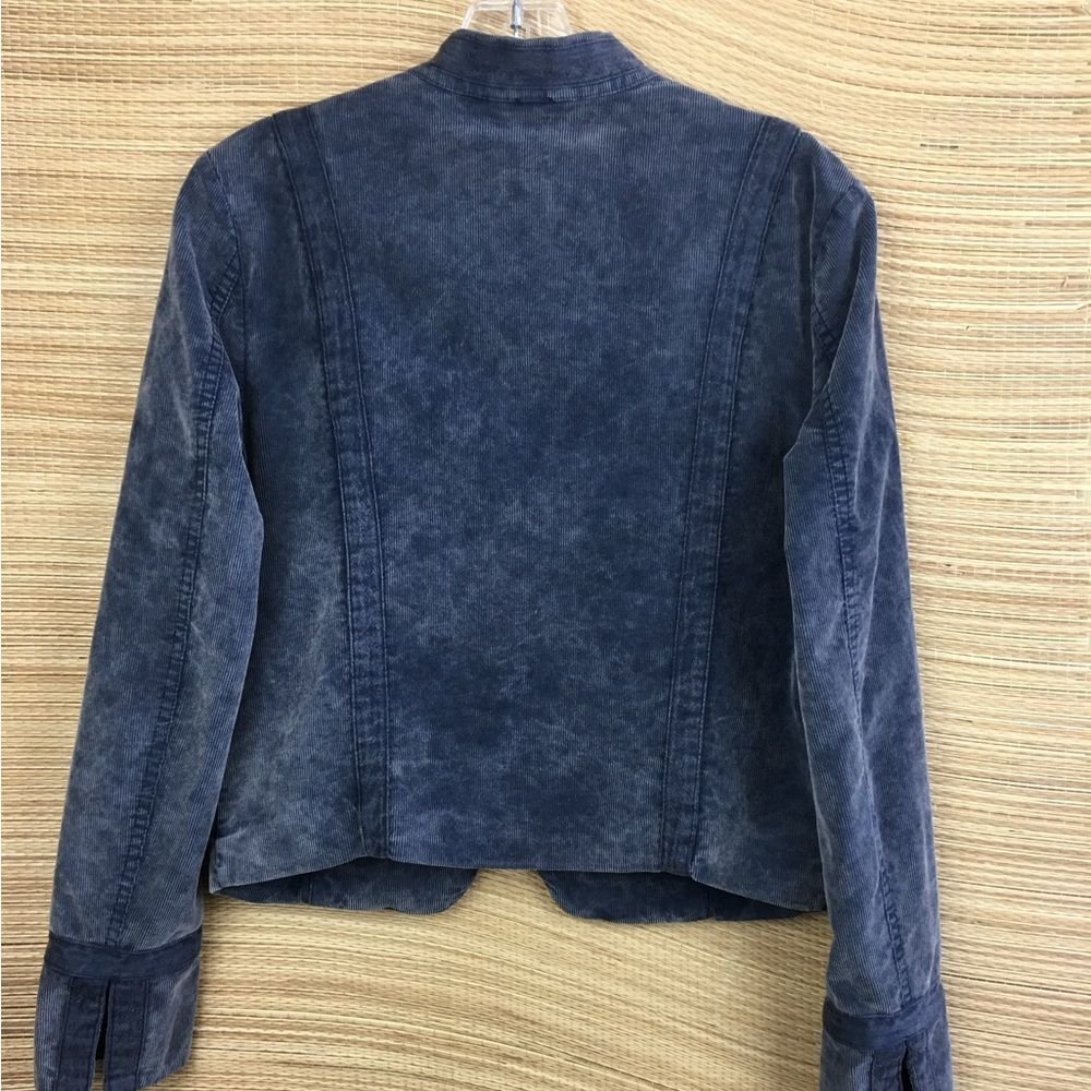 Free People Washed Cord Velvet Band  Military Jacket In Washed Blue Size S - Picture 6 of 14